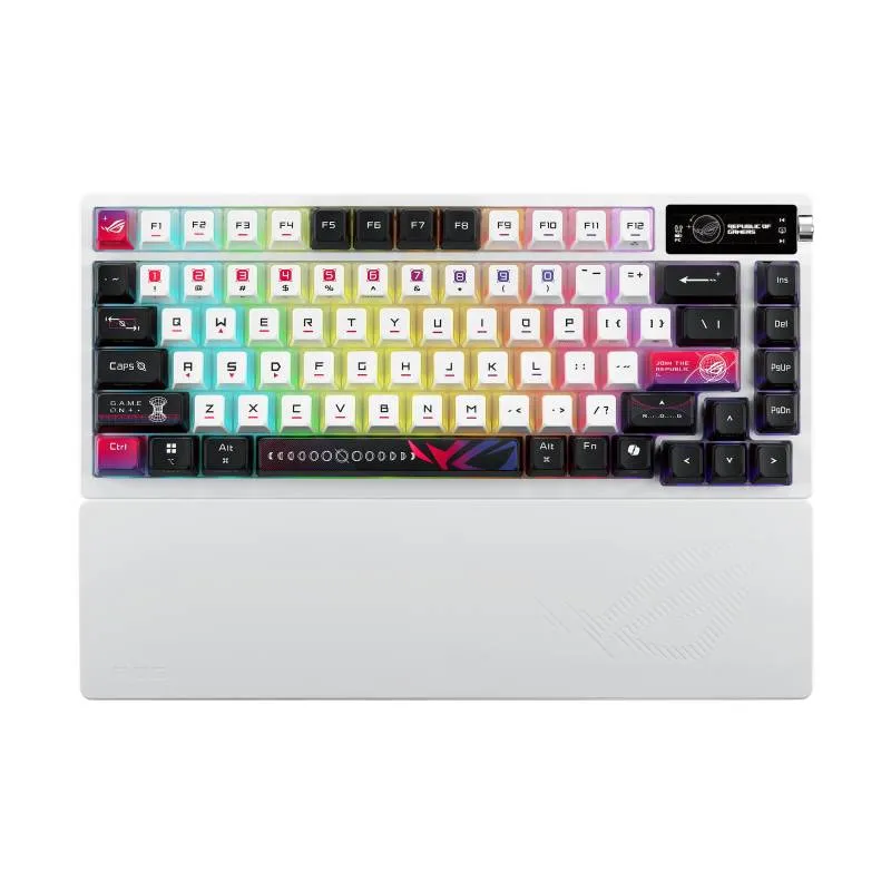 Клавіатура бездротова Asus ROG Azoth X NX Snow V2 EN PBT White (90MP044F-BKUA30) - зображення 1