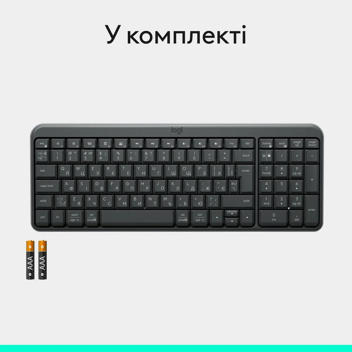 Клавiатура бездротова Logitech K250 Graphite (920-013822) - мініатюра 8