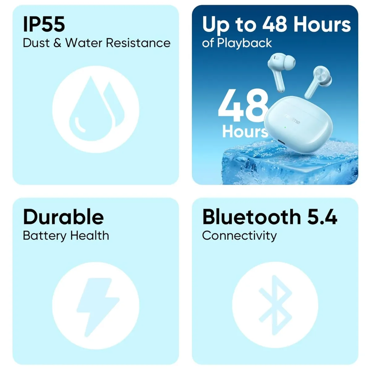 Bluetooth-гарнітура Realme Buds T200X Frost Blue_EU - мініатюра 5