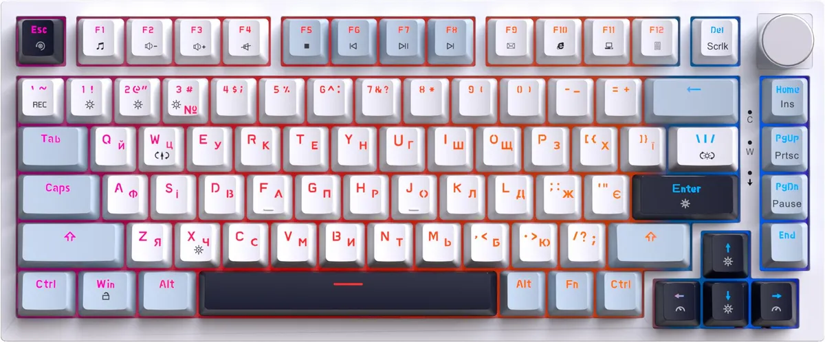 Клавіатура GamePro Genesis Warden MK160BL White - мініатюра 4