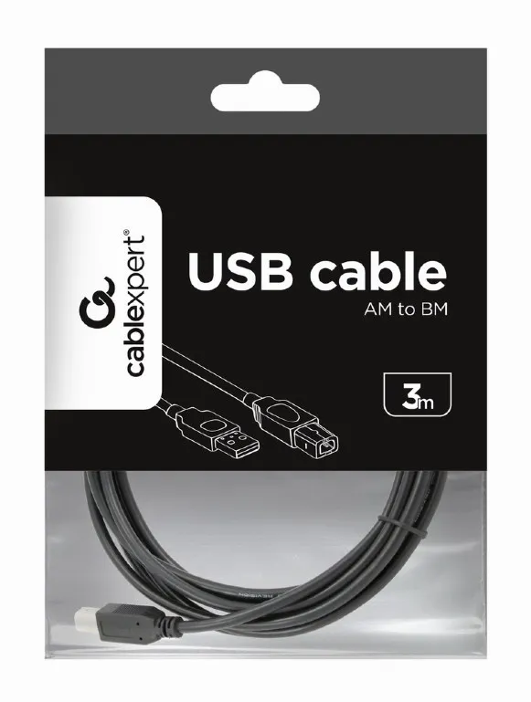 Кабель Cablexpert USB - USB Type-B V 2.0 (M/M), 3.0 м, чорний (CCP-USB2-AMBM-10) - мініатюра 4