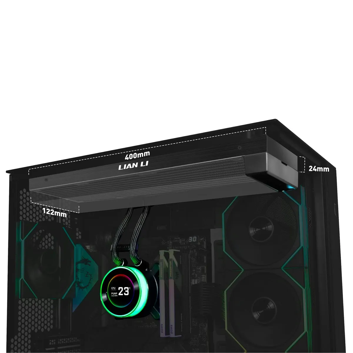 Система водяного охолодження Lian Li HydroShift II LCD-C 360 Fanless Black (G89.GHS2LCD36B.00) - мініатюра 2