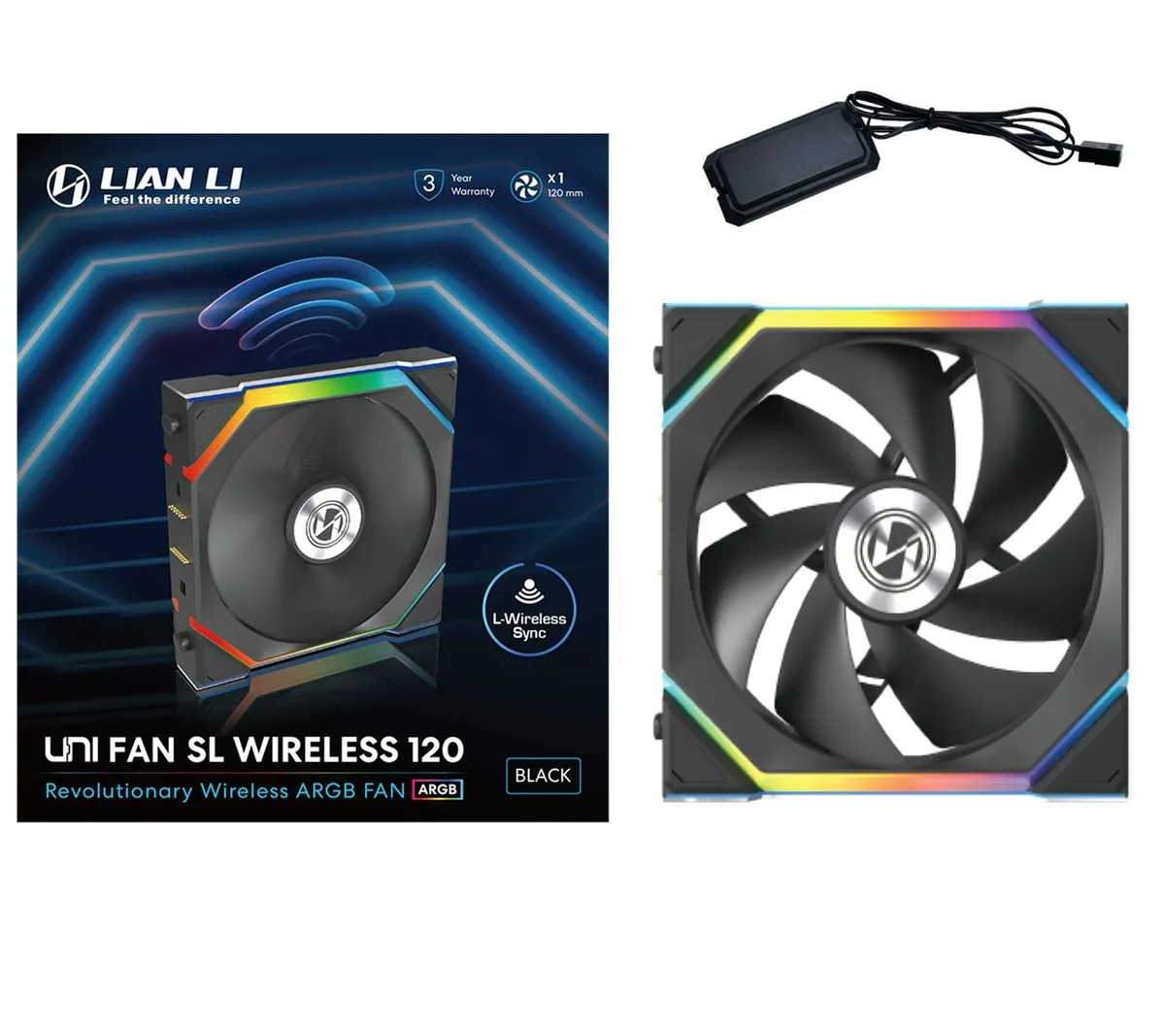 Вентилятор Lian Li Uni Fan SL Wireless 120-1 Black (G99.12SL1W1B.00) - мініатюра 2
