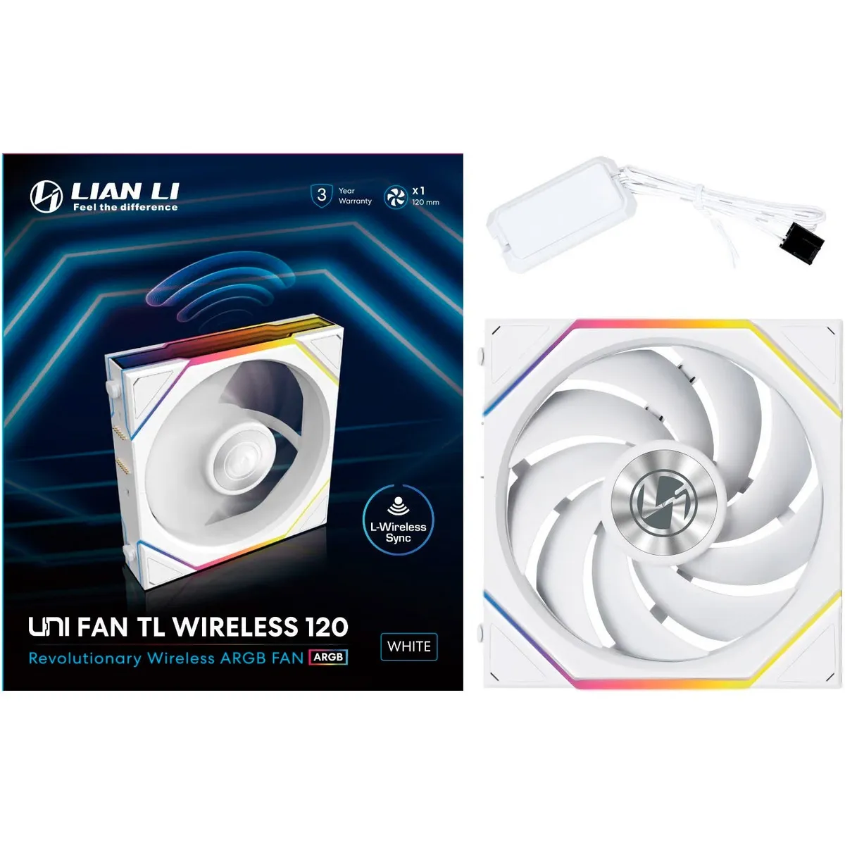 Вентилятор Lian Li Uni Fan TL Wireless 120-1 White (G99.12TL1W1W.00) - мініатюра 2