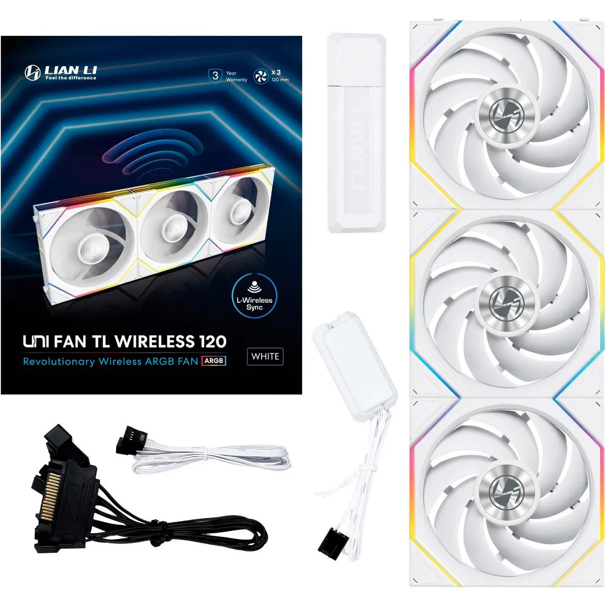 Вентилятор Lian Li Uni Fan TL Wireless 120-3 White (G99.12TL1W3W.00) - мініатюра 8
