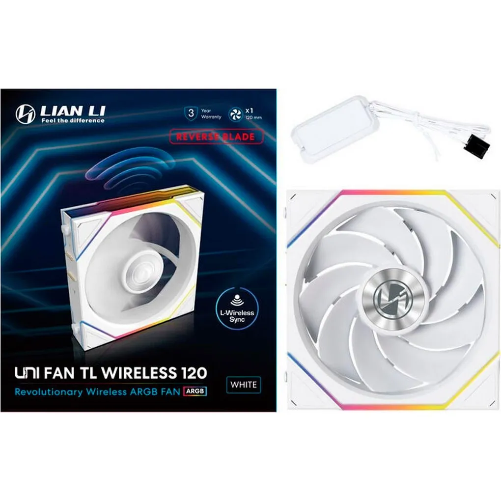 Вентилятор Lian Li Uni Fan TL Wireless Reverse 120-1 White (G99.12RTL1W1W.00) - мініатюра 2