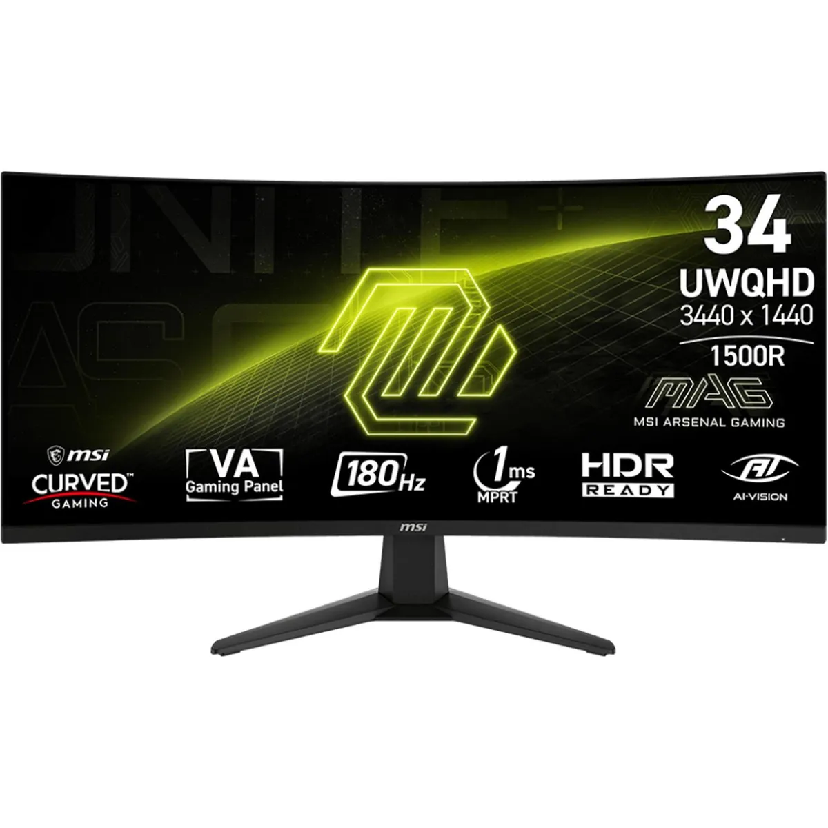 Монітор MSI 34" MAG 346CQ (9S6-3DD71M-001) VA Black 180Hz Curved - зображення 1