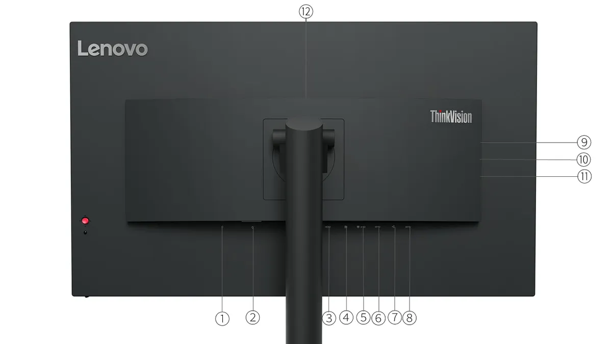 Монітор Lenovo 31.5" Think Vision T32p-30 (63D2GAT1UA) IPS Black  - мініатюра 7