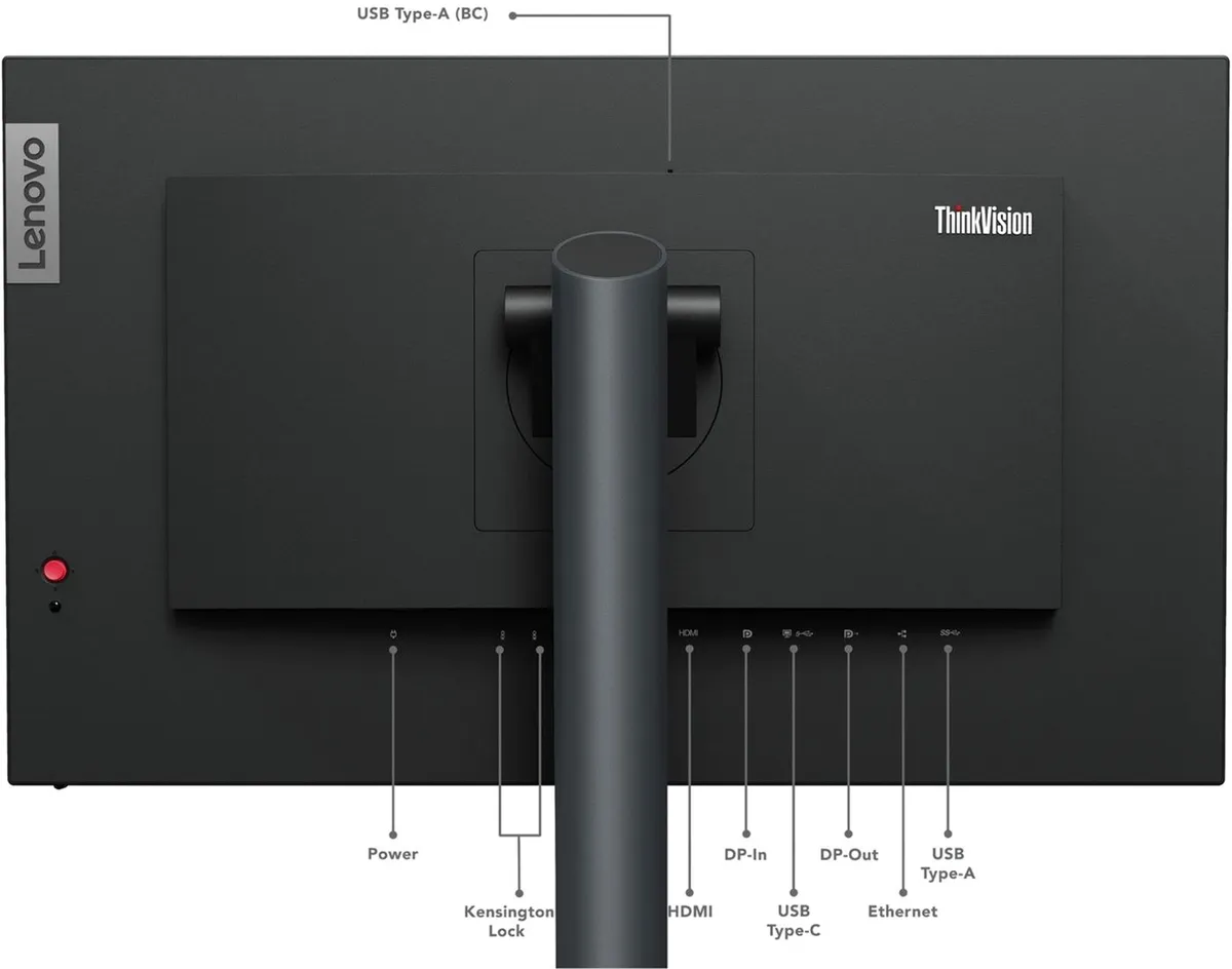 Монiтор Lenovo ThinkVision 23.8" P24h-30 (63B3GAT6UA) IPS Black  - мініатюра 7