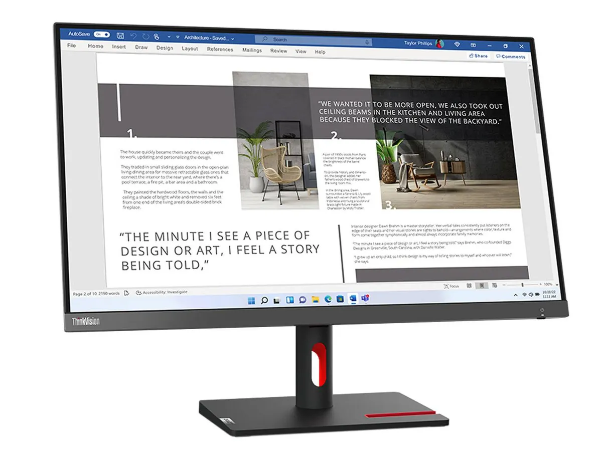 Монiтор Lenovo ThinkVision 27" S27i-30 (63DFKAT4UA) IPS Black 100Hz - мініатюра 2