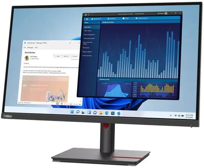 Монiтор Lenovo ThinkVision 27" T27p-30 (63A9GAT1EU) IPS Black  - мініатюра 3