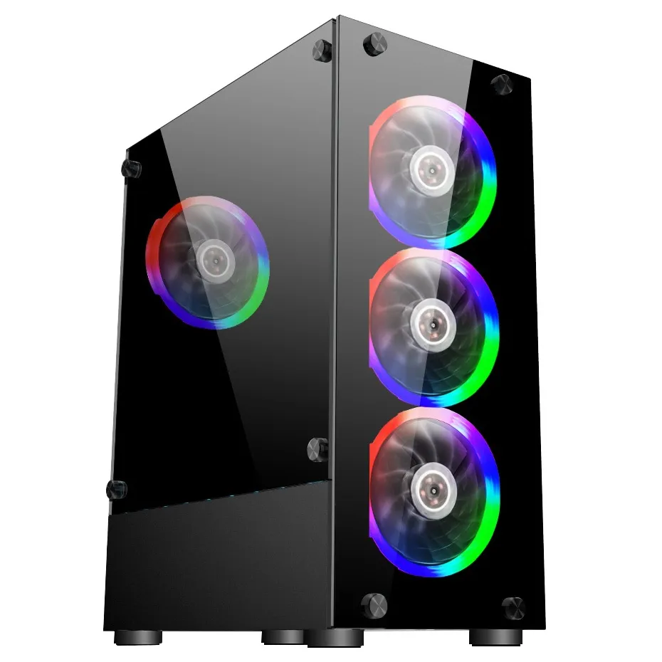 Корпус 1stPlayer V2-A-BK-4F1 Black без БЖ - зображення 1