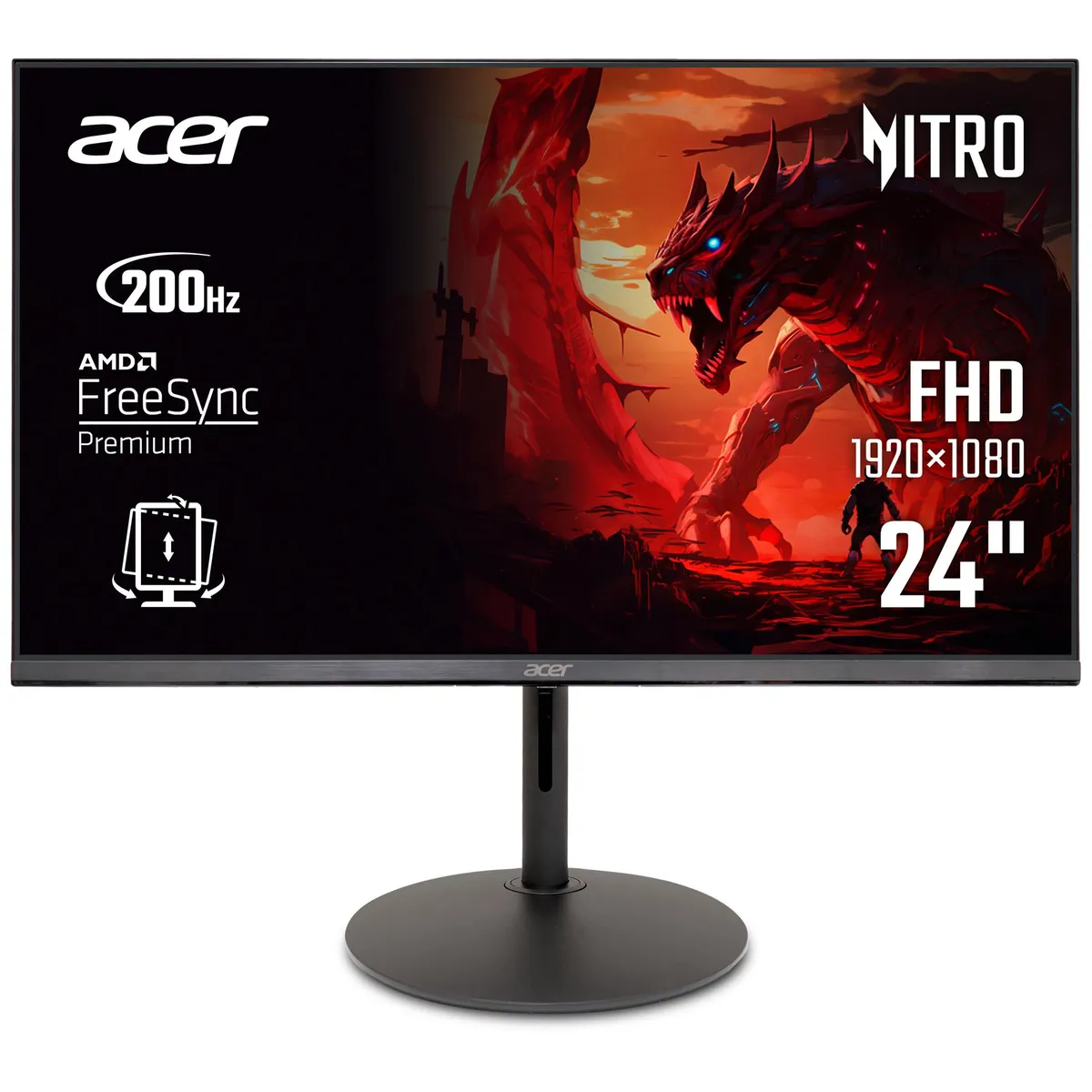 Монітор Acer 23.8" XF240YX1biiph (UM.QX0EE.105) IPS Black 200Hz - зображення 1