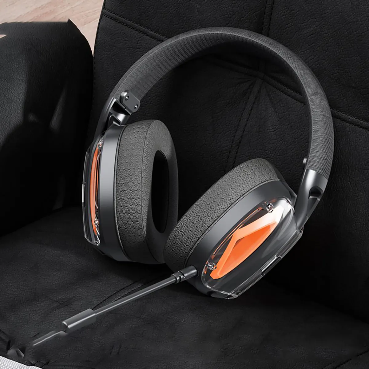 Bluetooth-гарнітура XO BE46 Black/Orange - мініатюра 3