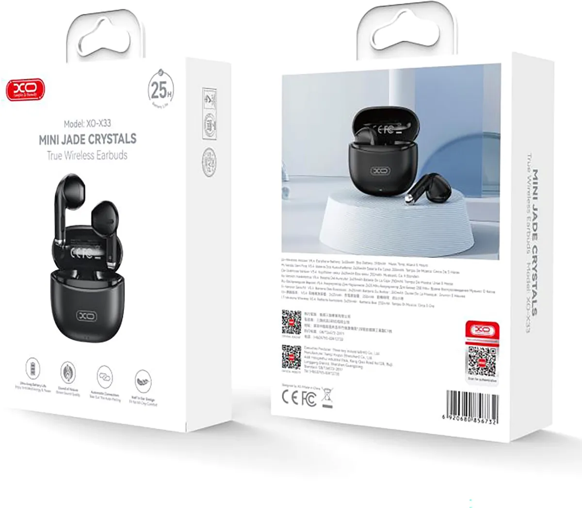 Bluetooth-гарнітура XO X33 Black - мініатюра 3