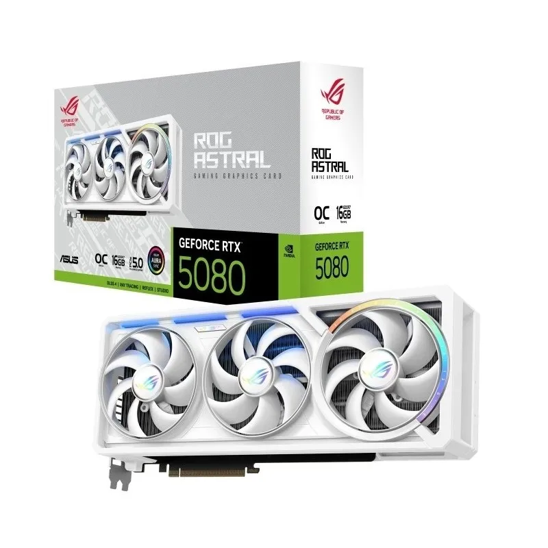 Відеокарта GF RTX 5080 16GB GDDR7 ROG Astral Gaming White OC Asus (ROG-ASTRAL-RTX5080-O16G-WHITE) - зображення 1