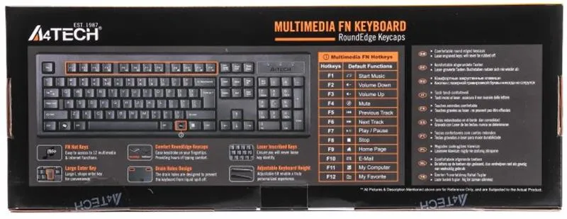 Клавiатура A4tech KR-83 Black - мініатюра 5