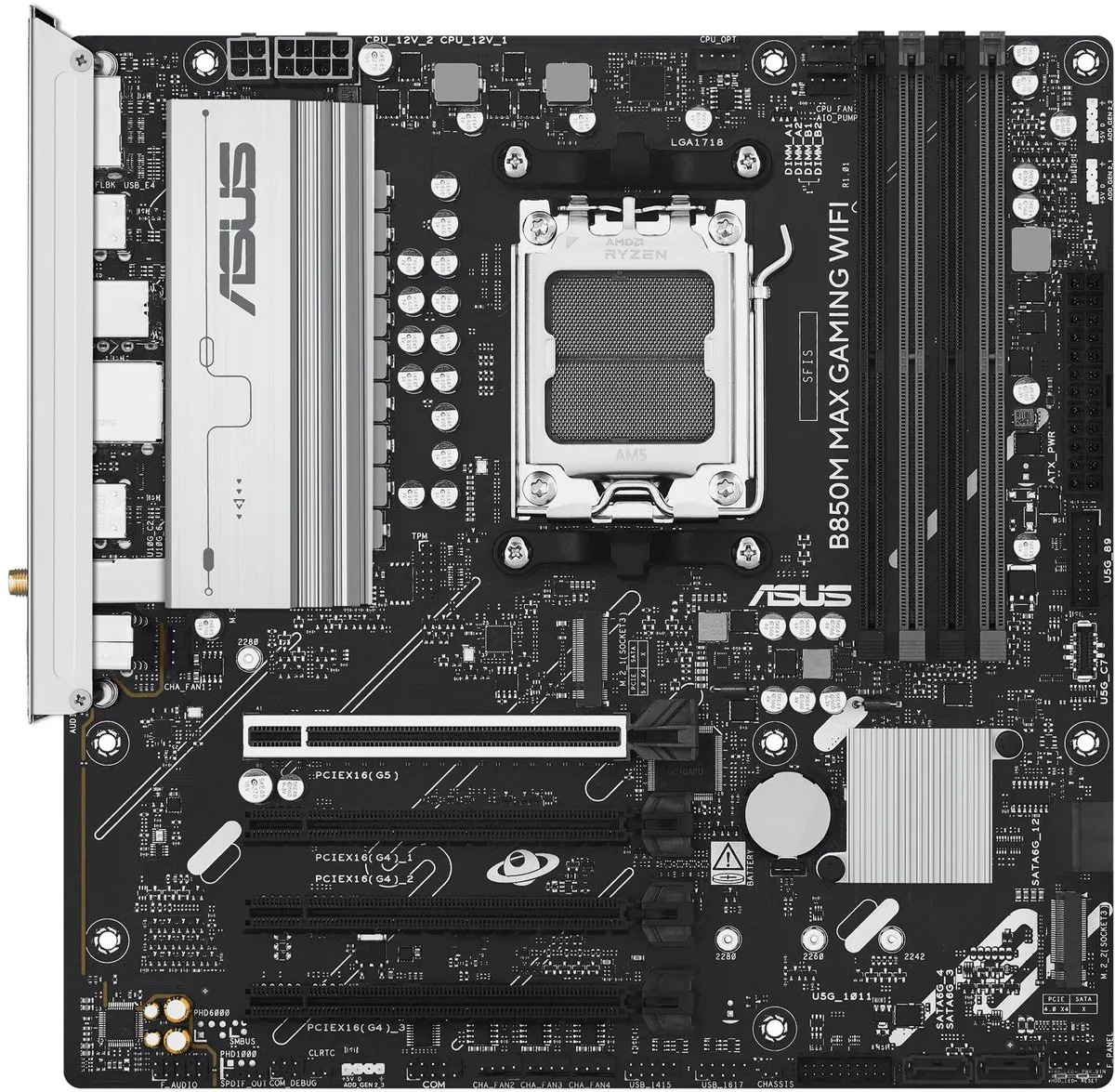 Материнська плата Asus B850M Max Gaming WiFi Socket AM5 - мініатюра 2