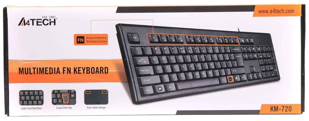 Клавіатура A4Tech KM-720 Black - мініатюра 3
