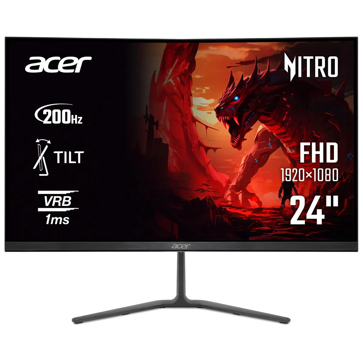 Монітор Acer 23.8" KG240YX1bmiipx (UM.QX0EE.110) IPS Black 200Hz - зображення 1
