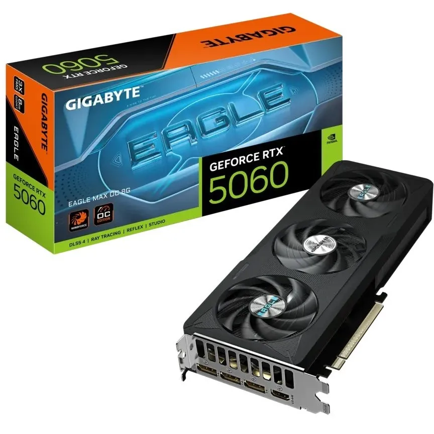 Відеокарта GF RTX 5060 8GB GDDR7 Eagle Max OC Gigabyte (GV-N5060EAGLEMAX OC-8GD) - зображення 1