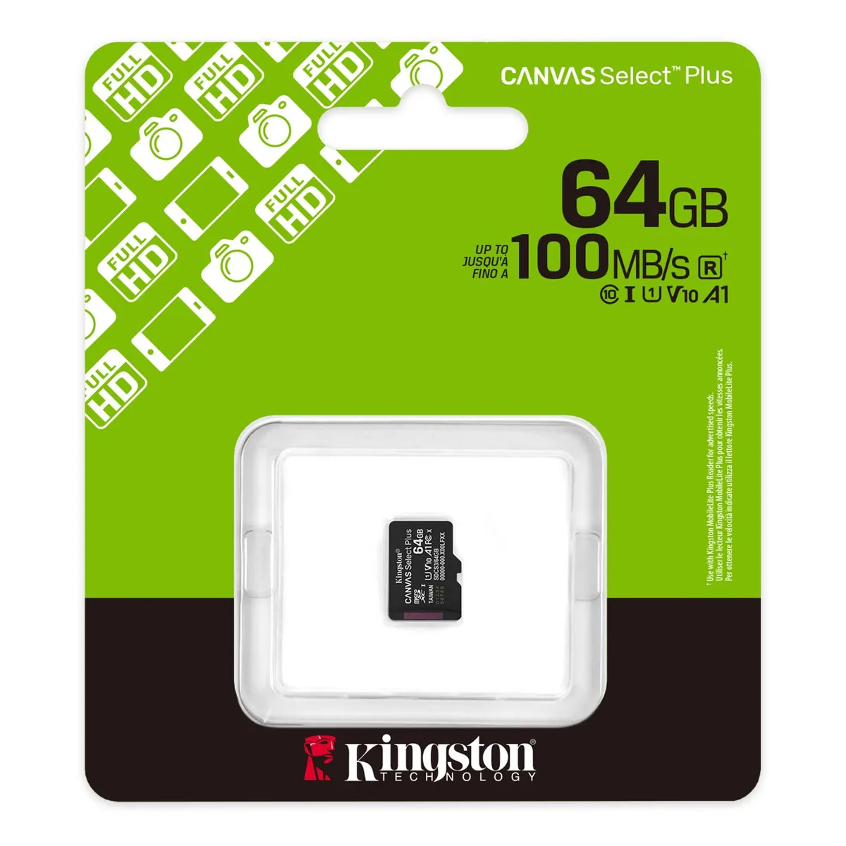 Карта пам`яті MicroSDXC 64GB UHS-I Class 10 Kingston Canvas Select Plus R150MB/s (SDCS3/64GBSP) - мініатюра 3