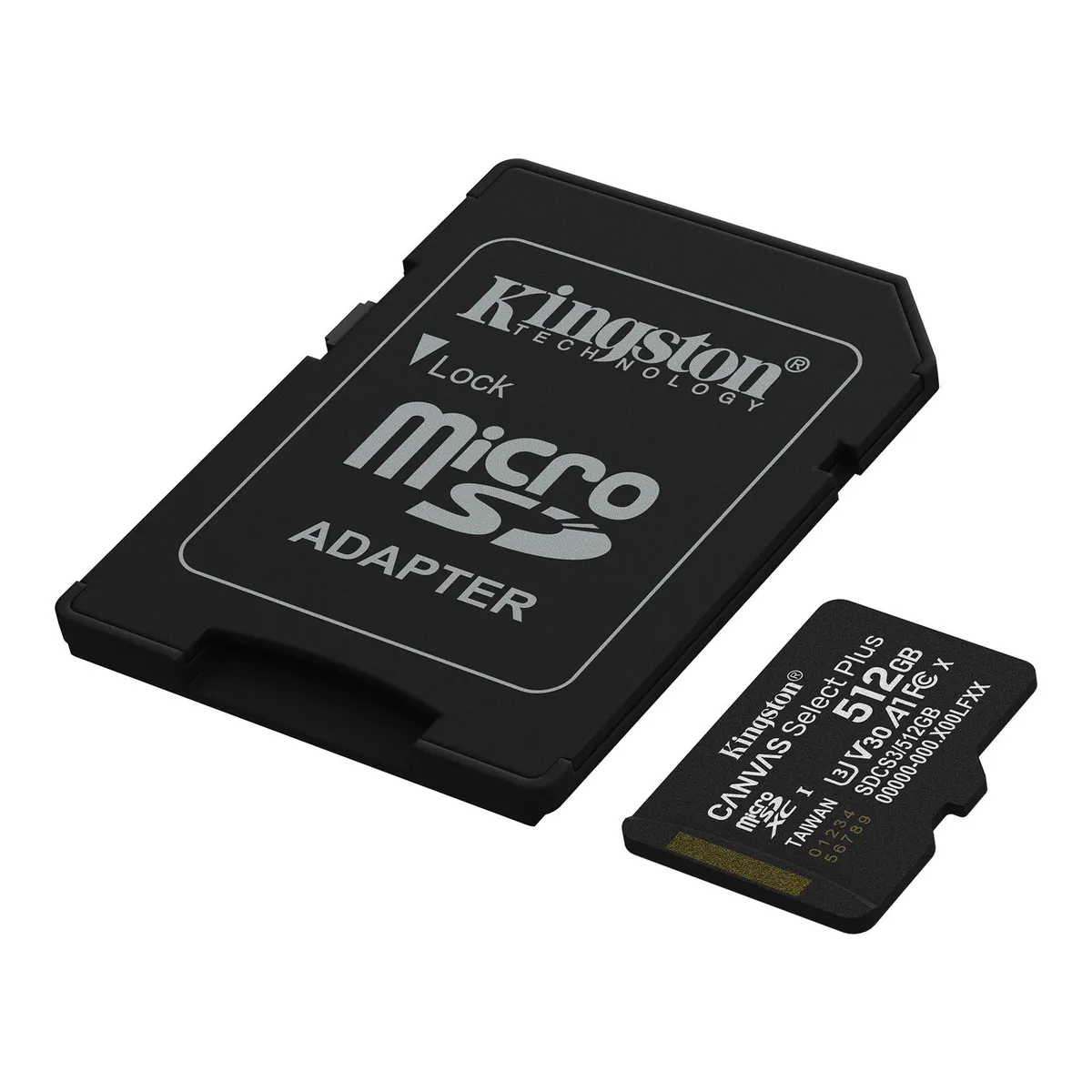 Карта пам`яті MicroSDXC 512GB UHS-I Class 10 Kingston Canvas Select Plus R150MB/s + SD-адаптер (SDCS3/512GB) - мініатюра 2