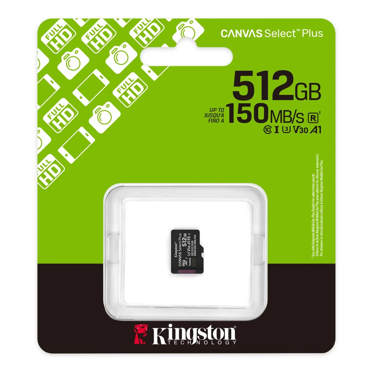 Карта пам`яті MicroSDXC 512GB UHS-I Class 10 Kingston Canvas Select Plus R150MB/s (SDCS3/512GBSP) - мініатюра 3