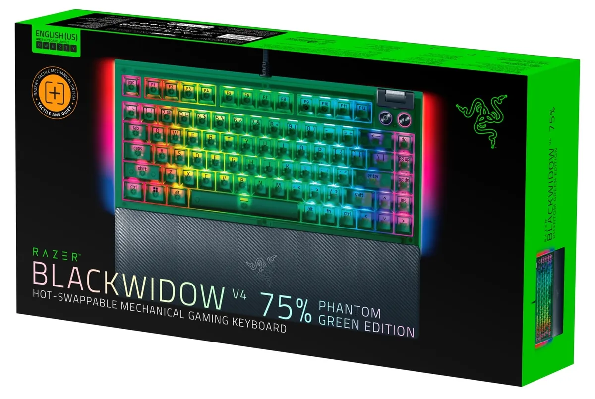 Клавіатура Razer BlackWidow V4 75% Phantom Green (RZ03-05003300-R3M1) - мініатюра 5
