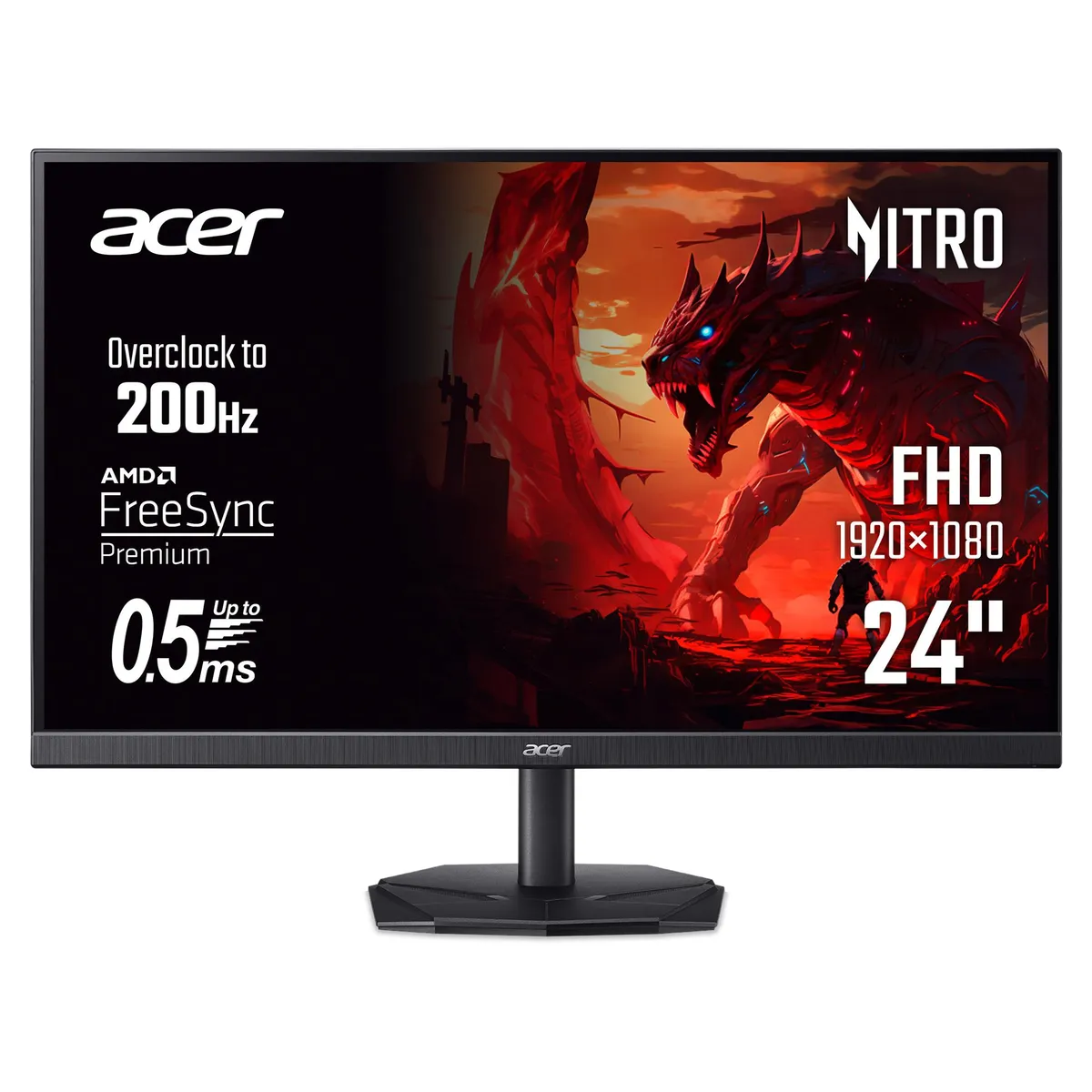 Монітор Acer 23.8" KG241YX1bmiipx (UM.QX1EE.101) IPS Black 200Hz - зображення 1