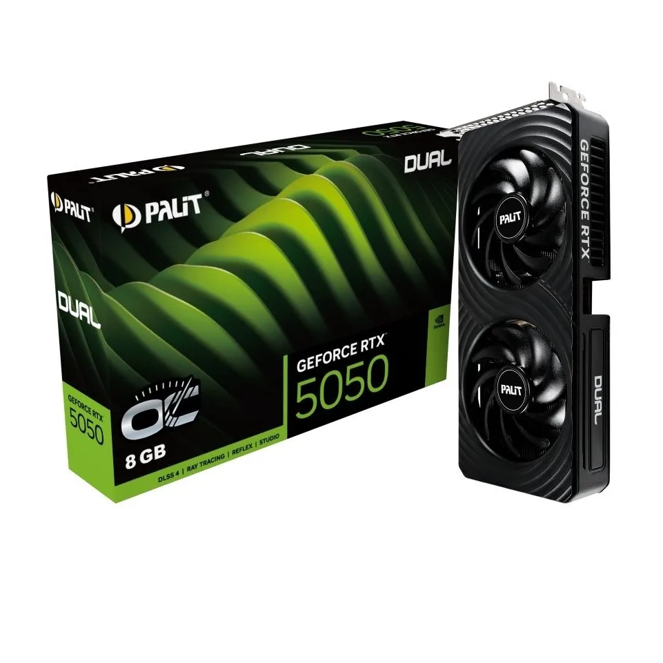 Відеокарта GF RTX 5050 8GB GDDR6 Dual OC Palit (NE65050S19P1-GB2070D) - зображення 1