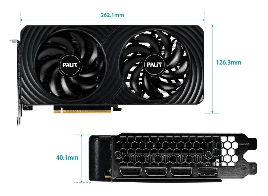Відеокарта GF RTX 5050 8GB GDDR6 Dual OC Palit (NE65050S19P1-GB2070D) - мініатюра 11