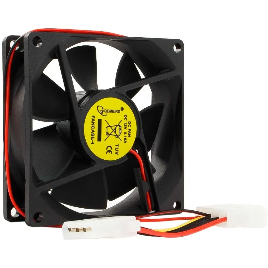 Вентилятор Gembird 80х80х25мм Sleeve 4pin (FANCASE-4) - мініатюра 3
