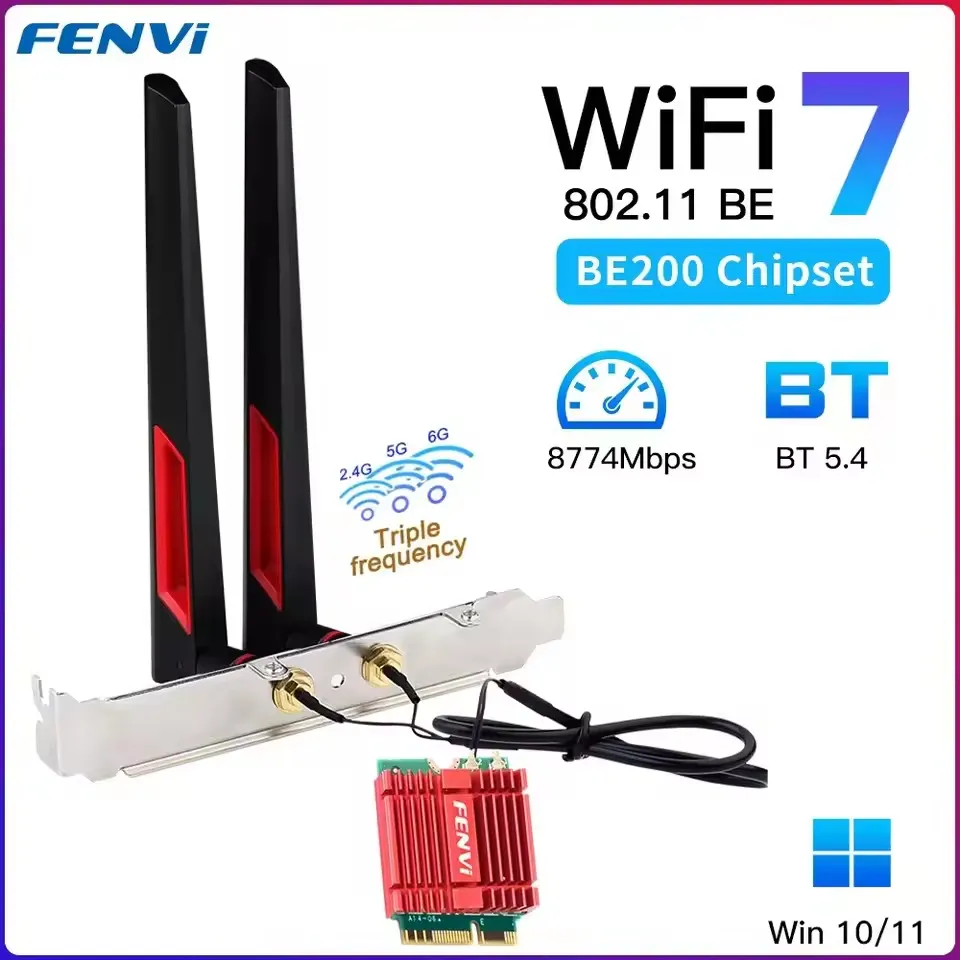Бездротовий адаптер Fenvi FV-BE200NG Wi-Fi 7, Bluetooth 5.4 Adapter, Tri-band 2.4G/5G/6GHz - зображення 1