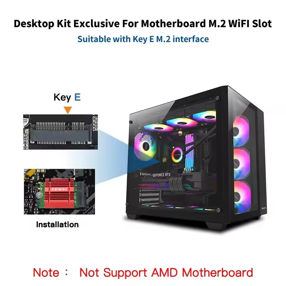 Бездротовий адаптер Fenvi FV-BE200NG Wi-Fi 7, Bluetooth 5.4 Adapter, Tri-band 2.4G/5G/6GHz - мініатюра 4