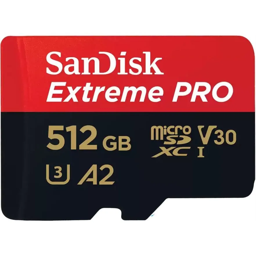 Карта пам`ятi MicroSDXC 512GB UHS-I U3 R200/W140MB/s SanDisk Extreme Pro V30 + SD-адаптер (SDSQXCD-512G-GN6MA) - мініатюра 3