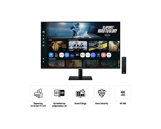 Монiтор Samsung 32" Smart Monitor M7 (LS32FM702UIXUA) VA Black - мініатюра 7