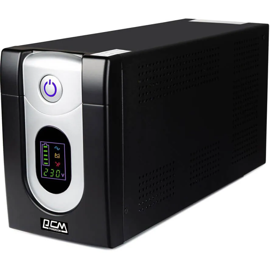 Джерело безперебійного живлення Powercom Imperial IMD-1500AP, Lin.int., AVR, 6 х IEC 320 C13, LCD, USB, RJ-45, RJ-11, пластик (00210134) - мініатюра 2