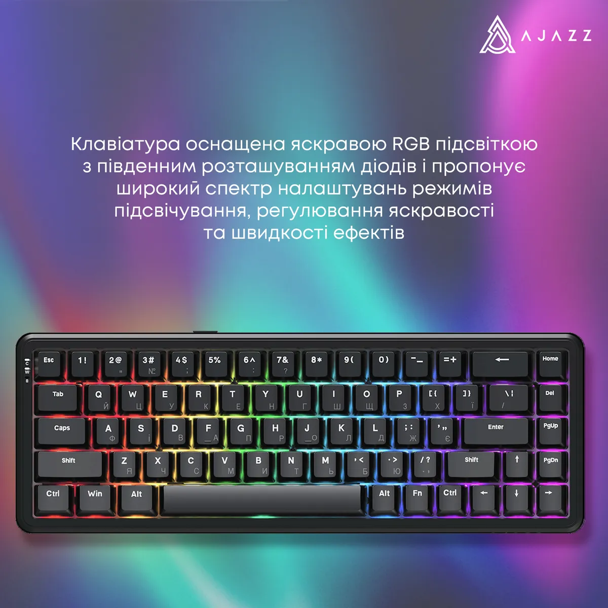 Клавіатура Ajazz AK680 Max Magnetic Switch Black (AK680-WM-B-A) - мініатюра 2