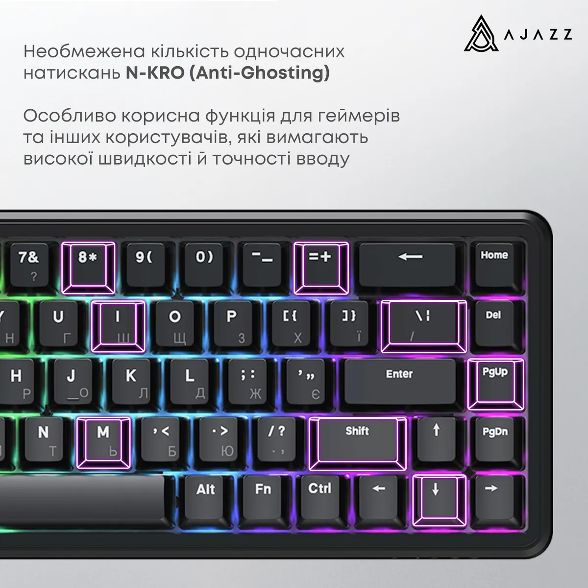 Клавіатура Ajazz AK680 Max Magnetic Switch Black (AK680-WM-B-A) - мініатюра 3