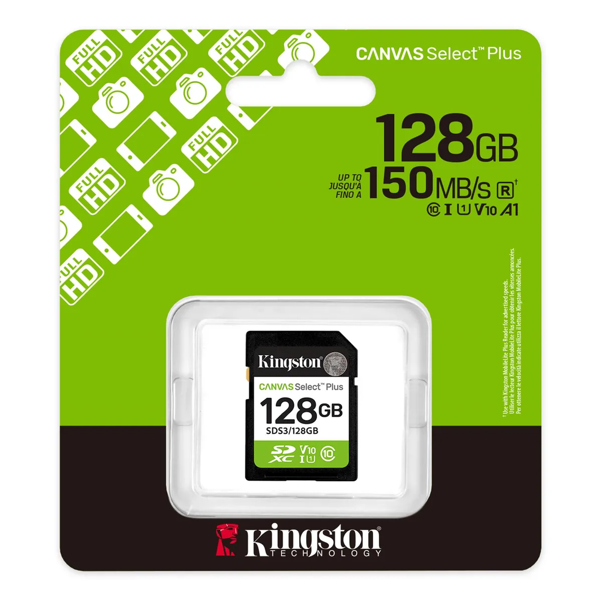 Карта пам`яті SDXC 128GB UHS-I Class 10 Kingston Canvas Select Plus R150MB/s (SDS3/128GB) - мініатюра 3