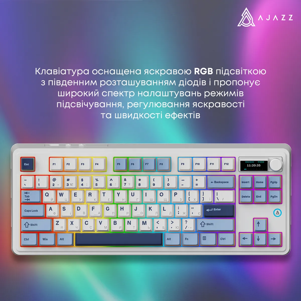 Клавіатура бездротова Ajazz AK870 Plus Murad Switch White (AK870-MU-BWD) - мініатюра 5