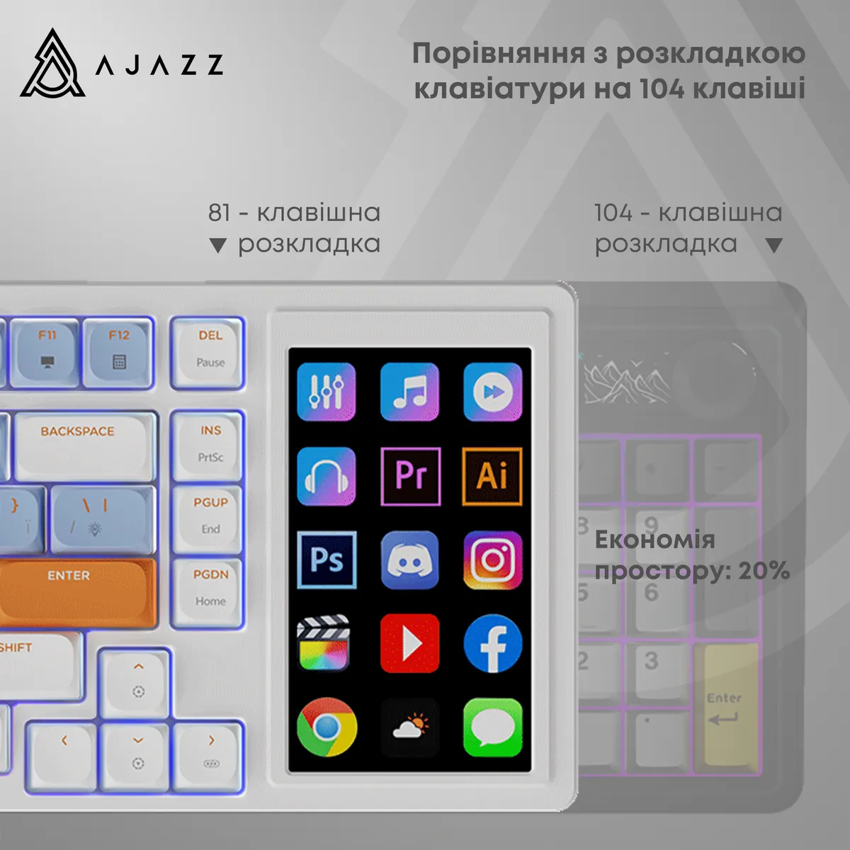 Клавіатура Ajazz AKP815 Huano Red Switch White (AKP815-R-WBO) - мініатюра 10