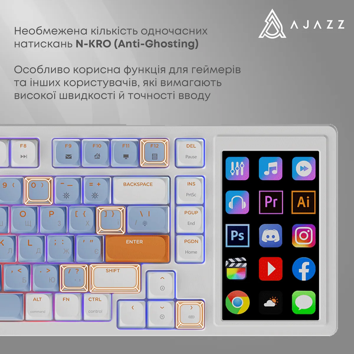 Клавіатура Ajazz AKP815 Huano Red Switch White (AKP815-R-WBO) - мініатюра 6