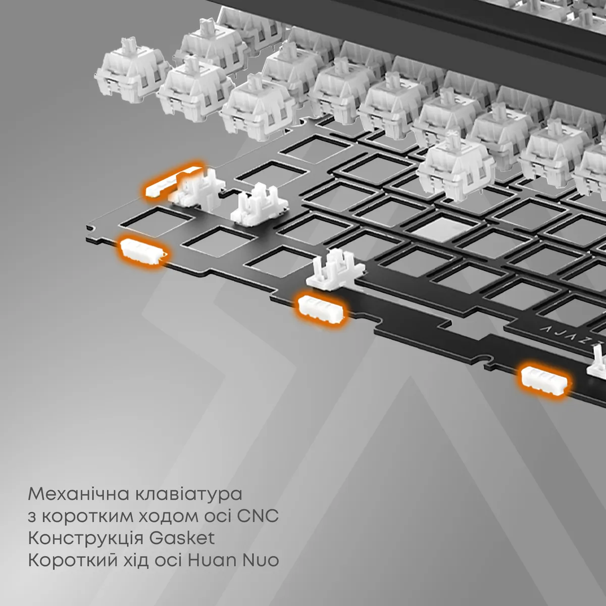 Клавіатура Ajazz AKP815 Huano Red Switch White (AKP815-R-WBO) - мініатюра 7