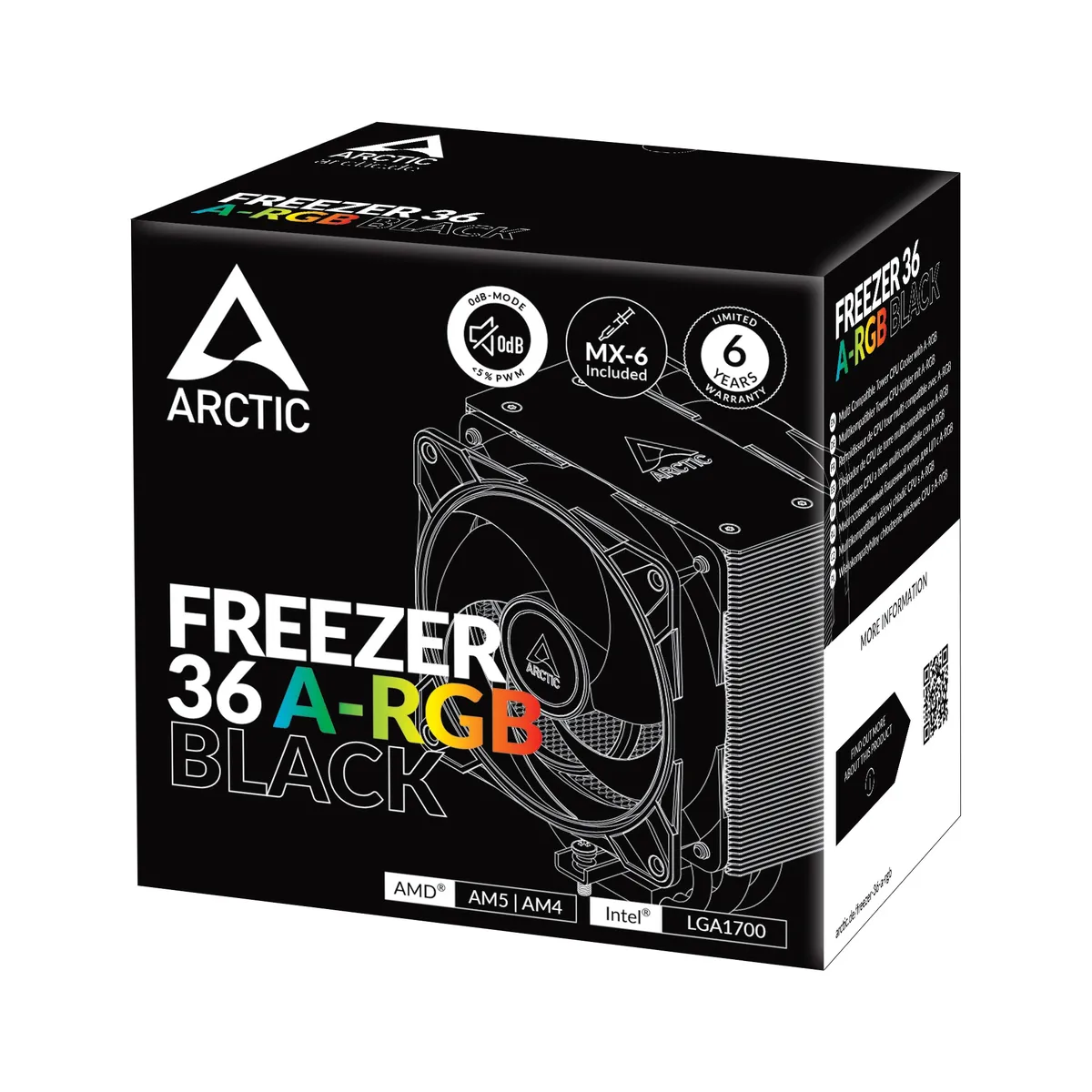 Кулер процесорний Arctic Freezer 36 A-RGB Black SI (AOCPU00013A) - мініатюра 2