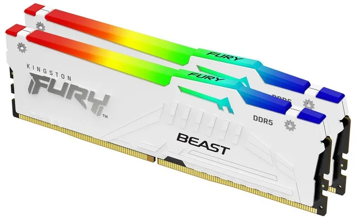 Модуль пам`ятi DDR5 2х16GB/6000 Kingston Fury Beast RGB White (KF560C36BWE2AK2-32) - зображення 1