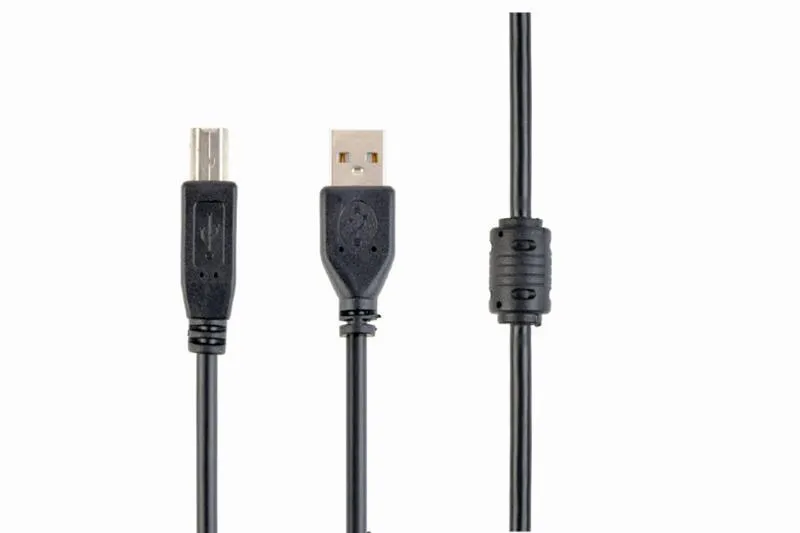 Кабель Cablexpert USB - USB Type-B V 2.0 (M/M), 3.0 м, Феритовий фільтр, чорний (CCF-USB2-AMBM-10) - зображення 1