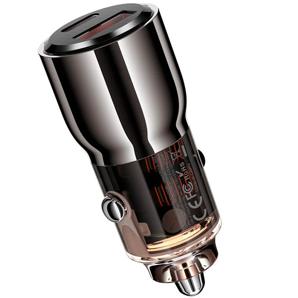 Автомобільний зарядний пристрій XO CC58 (USB, USB-C, 3.25A) 95W Dark Grey - мініатюра 2