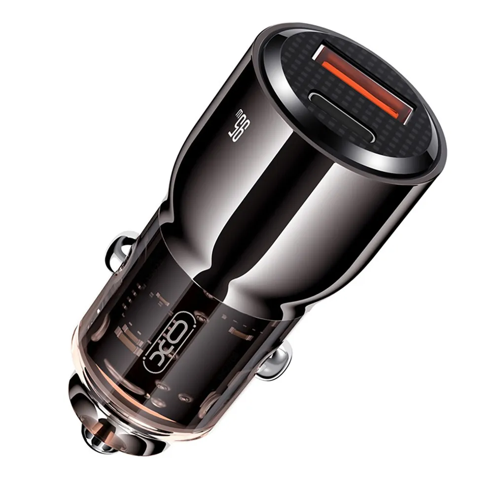 Автомобільний зарядний пристрій XO CC58 (USB, USB-C, 3.25A) 95W Dark Grey - мініатюра 3